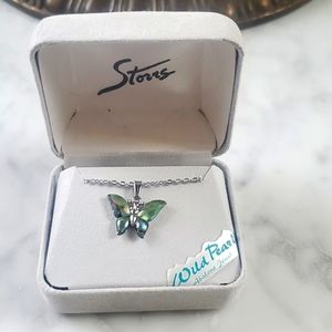 Storrs Wild Pearle Abalone Butterfly Necklace made in Canada